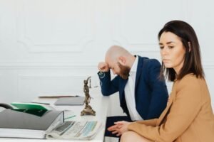 Couple discussing separation agreement terms